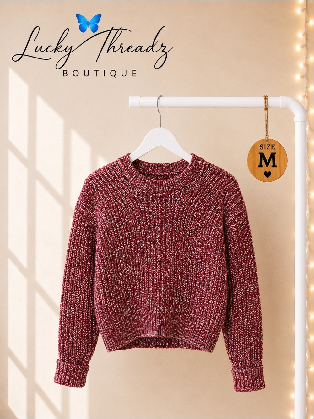Banana Republic Red Star Marled Wool Blend Sweater M